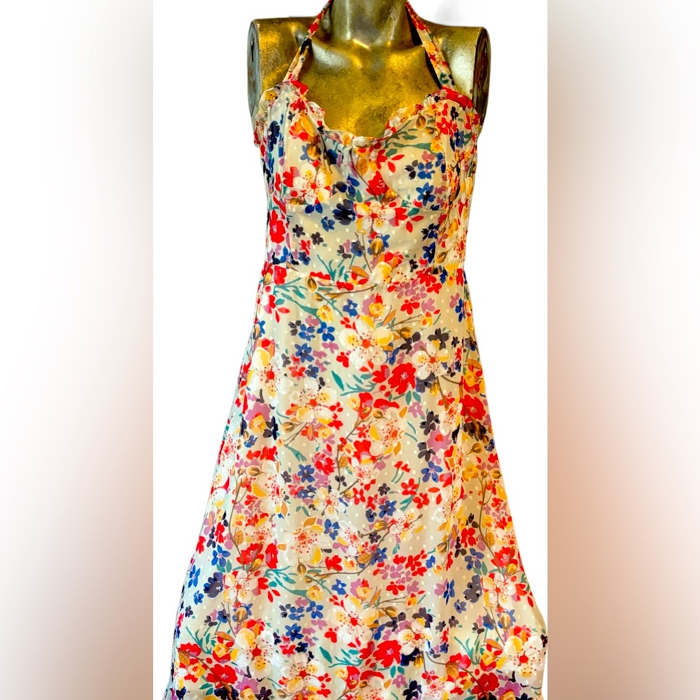 Ellison flowered halter maxi dress